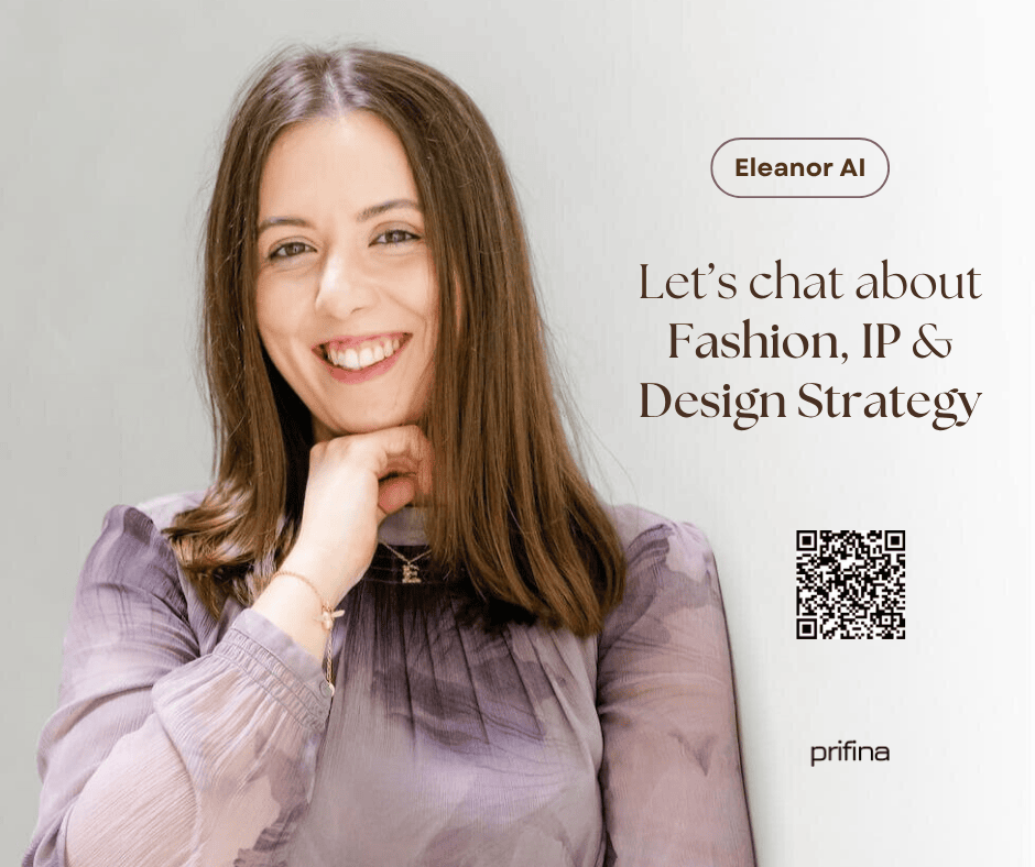 Eleanor AI card. Fashion, IP and Design Strategy.