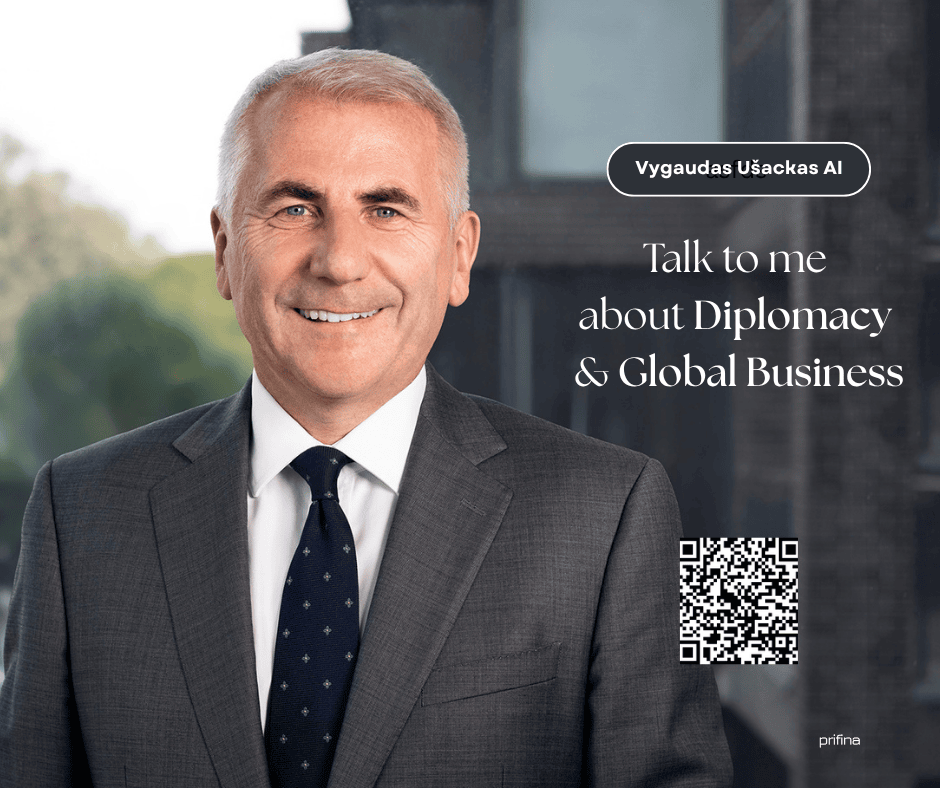 Vygaudas Ušackas AI card. Diplomacy and Global Business.
