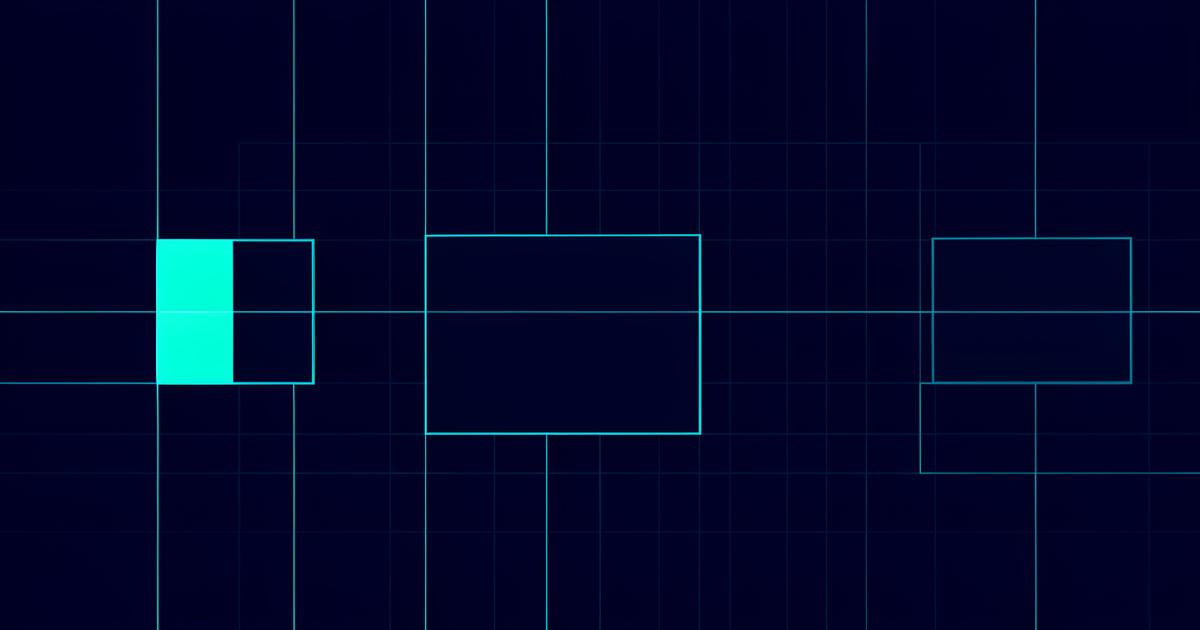 Fine cyan grid with a highlighted block on deep navy